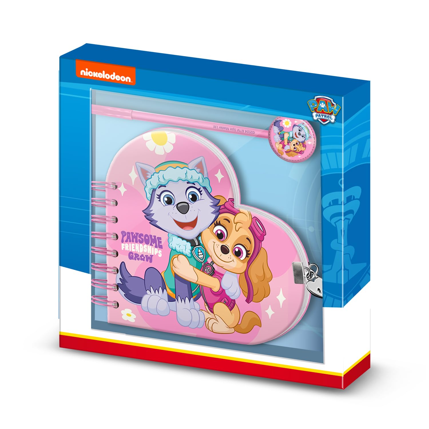 Paw Patrol Friendship-Herz Tagebuch + Stift, Rosa