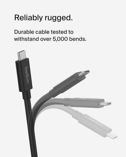 Belkin Connect USB4-Kabel, 2-m-Ladekabel, USB-C-auf-USB-C-Kabel mit 240-W-Power Delivery, 20 Gbit/s – USB4-konformes Ladekabel, kompatibel mit Geräten wie MacBook, Windows-Laptops und Chromebook