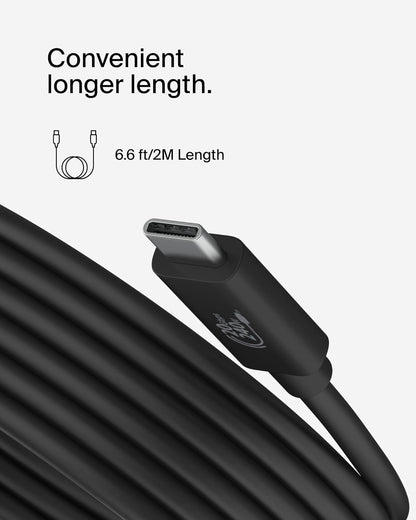 Belkin Connect USB4-Kabel, 2-m-Ladekabel, USB-C-auf-USB-C-Kabel mit 240-W-Power Delivery, 20 Gbit/s – USB4-konformes Ladekabel, kompatibel mit Geräten wie MacBook, Windows-Laptops und Chromebook
