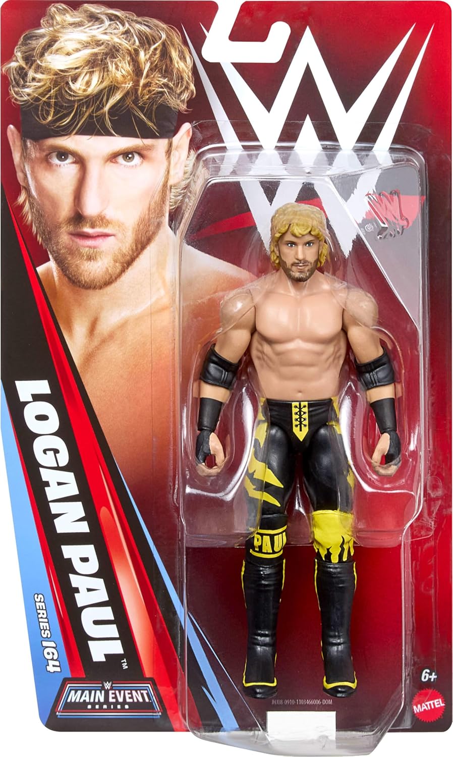 Mattel WWE Logan Paul Action Figure, Main Event Series #164, 6-inch Collectible Superstar with 14 Articulation Points & Life-Like Look, JHJ08