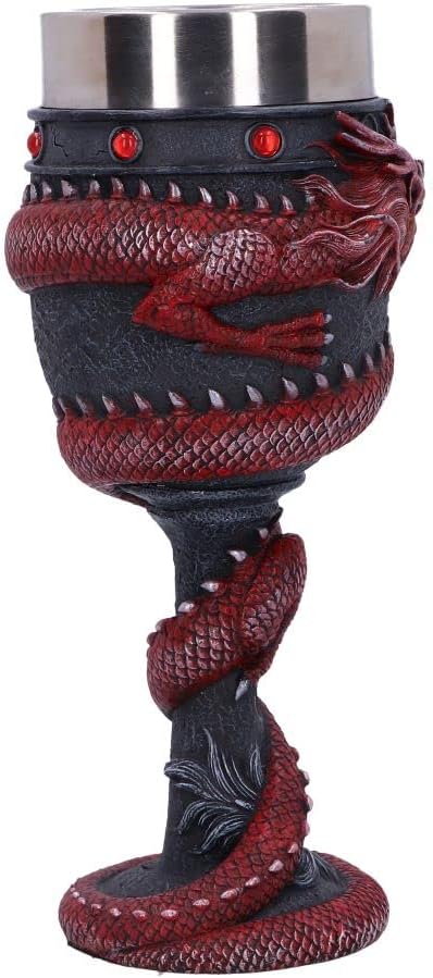 Nemesis Now B5882V2, Calice Dragon Coil, Rosso, 20cm