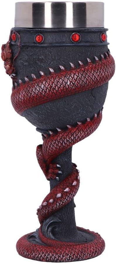 Nemesis Now B5882V2, Calice Dragon Coil, Rosso, 20cm