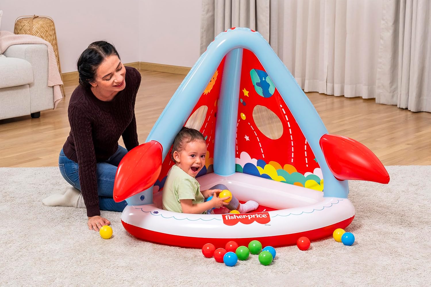 45" x 35" x 36"/1.14m x 89cm x 91cm Rocket Pals Ball Pit