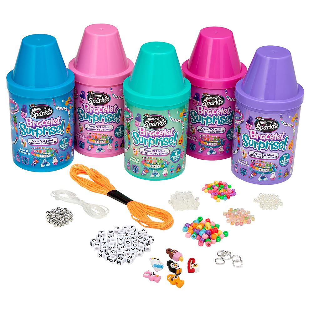 Cra-Z-Art Shimmer 'n Sparkle Surprise Bracelet Making, DIY Friendship Bead Bracelets, Styles & Colors May Vary