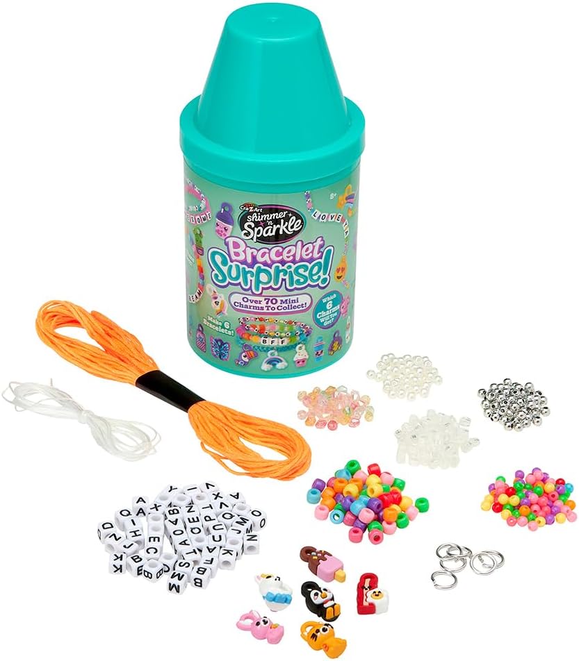 Cra-Z-Art Shimmer 'n Sparkle Surprise Bracelet Making, DIY Friendship Bead Bracelets, Styles & Colors May Vary