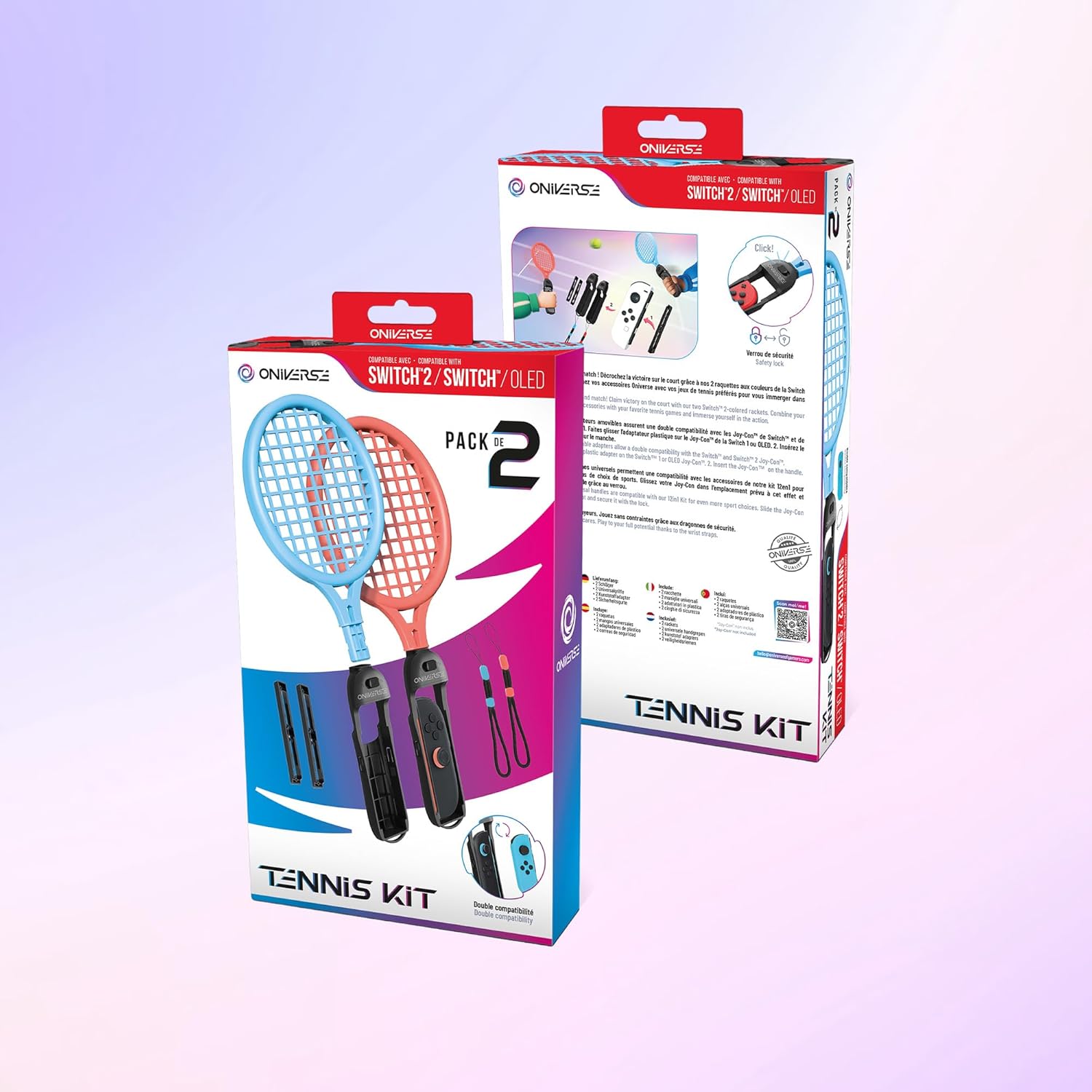 Oniverse - Nsw2 Tennis Kit Pack Of 2 Rackets - Orange/Blue
