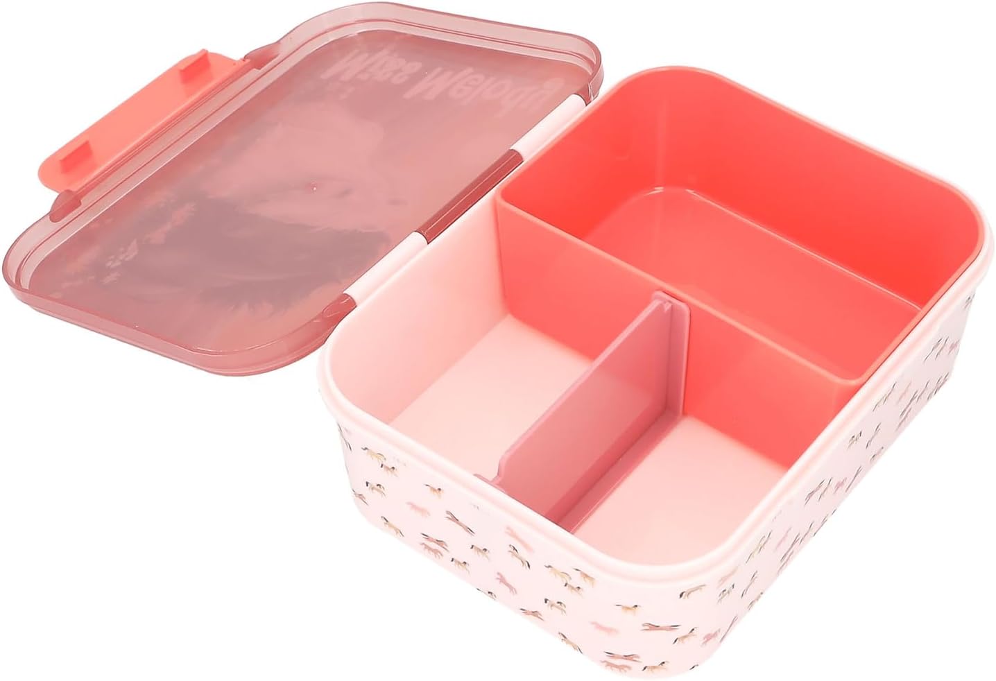 Depesche Miss Melody Blossom Pony 14132 Lunch Box in Light Pink with Horse Motif, Lunch Box with 3 Compartments and Hinged Lid