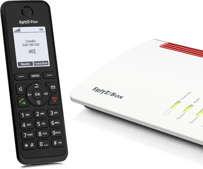 FRITZ!Fon M3 |Telefono DECT Comfort, display monocromatico da 1,8 pollici, telefonia HD, chiamate vivavoce full duplex, batteria lunga durata, trasmissione vocale crittografata, versione international
