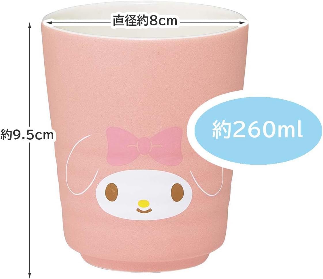 Skater CHYN2-A Yunomi Cup Pottery, 10 fl oz (260 ml), niedlich, Keramik, Yunomi Tea Cup, Sanrio, My Melody, Carino,
