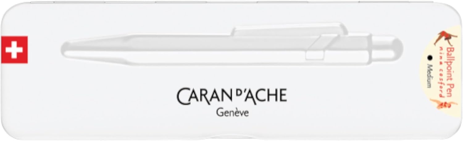 CARAN D'ACHE 849 Nina Cosford Ballpoint Pen Light Cream Aluminium Hexagonal Special Edition Swiss Made