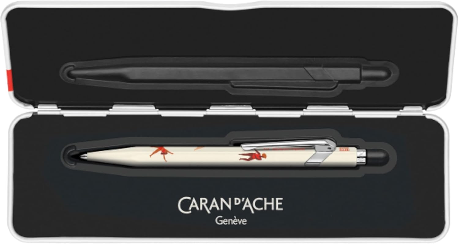 CARAN D'ACHE 849 Nina Cosford Ballpoint Pen Light Cream Aluminium Hexagonal Special Edition Swiss Made
