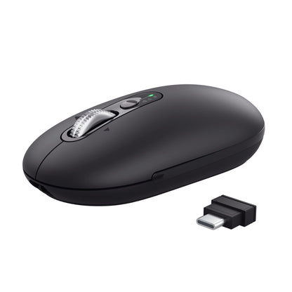 Trust Seron Mouse Wireless con Rotellina Ultra Rapida e Scorrimento Orizzontale, Bluetooth + 2.4GHz, 85% Plastica Riciclata, Pulsanti Silenziosi, Mouse Bluetooth Multi-Dispositivo per PC Mac, Nero