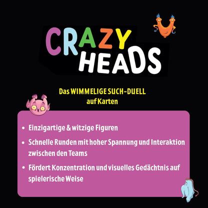 moses. Crazy Heads, Interactive Search Game with Crazy Beings, Fast Board Game for Family & Friends, Hidden Object Search & Concentration Game for Children from 8 Years