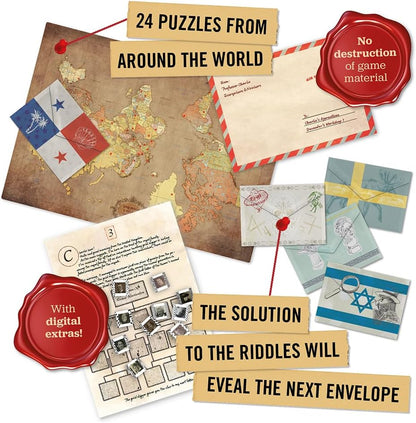 Hidden Games - Professor Charlie's world tour - puzzle advent calendar for 1-6 people aged 14 and over - 24 individual puzzles (english edition)