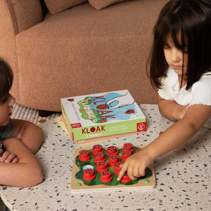 ROO GAMES LADY BUG KLOAK- Wooden Memory Game for Kids - Montessori-Inspired Toddler Toys for 3 Year Old Girl Gifts - Boosts Memory & Focus - Bright Ladybug Design - Eco-Friendly Kids Games