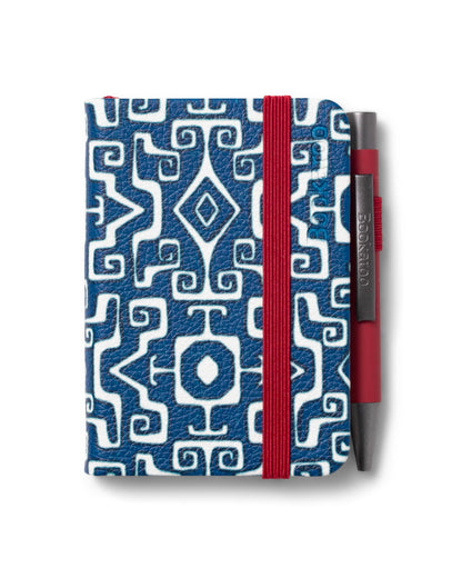 IF Bookaroo Notebook - A7 Pocket and Handbag size Notebook plus Black Ballpoint Pen, 192 pages - Navy & Dark Red - Aztec