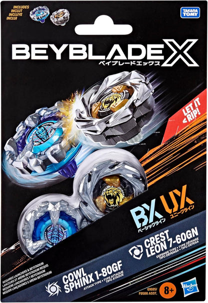 Beyblade X Cowl Sphinx 1-80GF & Crest Leon 7-60GN Dual Pack Set