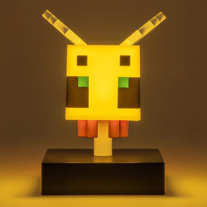 Paladone Minecraft Bee Icon Light – 11cm Light‑Up Figure for Bedroom or Gaming Space – Soft Glow Battery Lamp