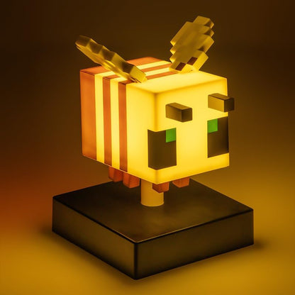 Paladone Minecraft Bee Icon Light – 11cm Light‑Up Figure for Bedroom or Gaming Space – Soft Glow Battery Lamp