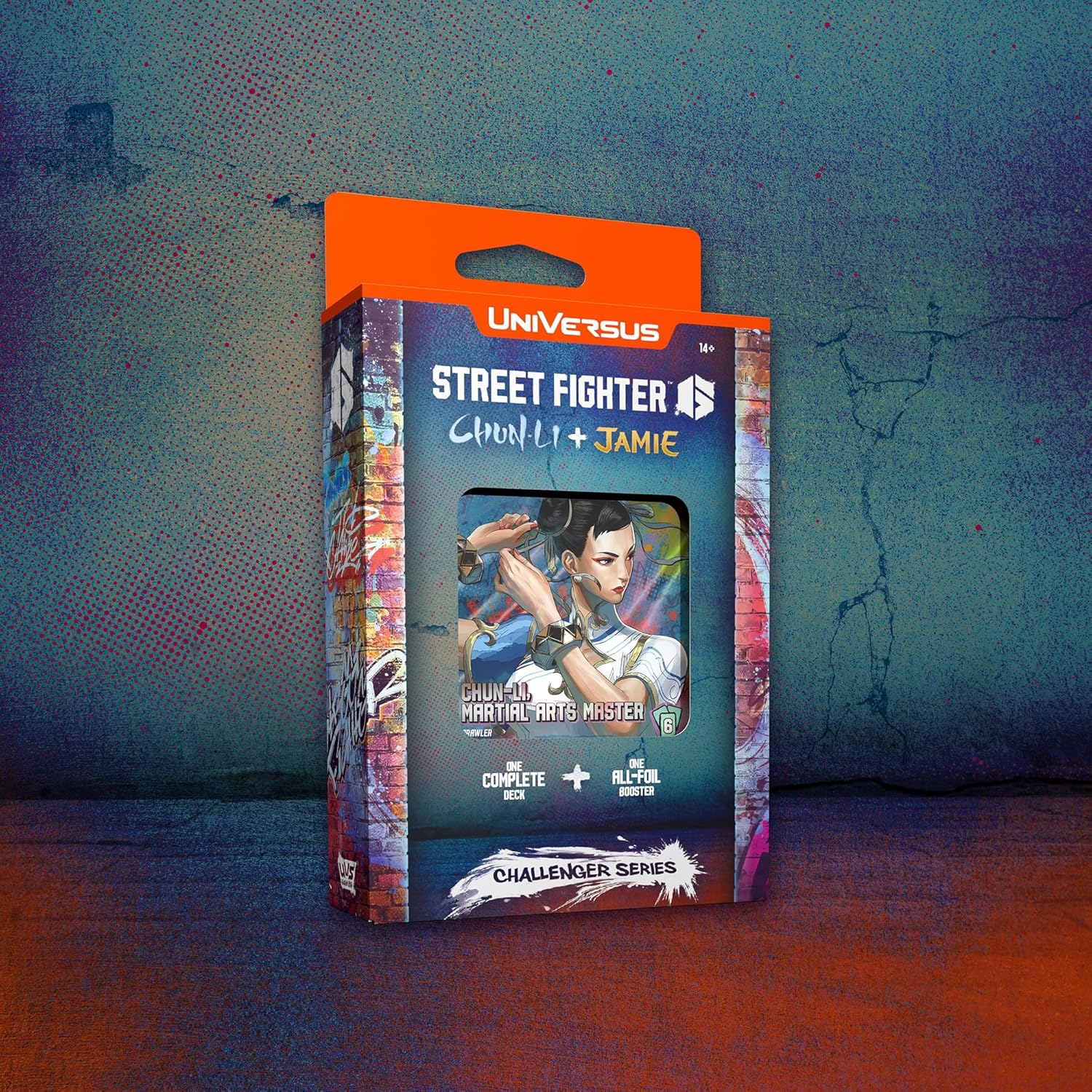 UniVersus: Street Fighter 6: Challenger Series - Chun-Li & Jamie - Deck Building Card Game, Ready to Play Character Deck, 6 Foil-Alt Art Booster Cards