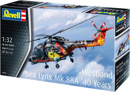 Revell 03806 Westland Sea Lynx MK.88 (40 Years Special Edition) 1:32 Scale Unbuilt/Unpainted Plastic Model Kit