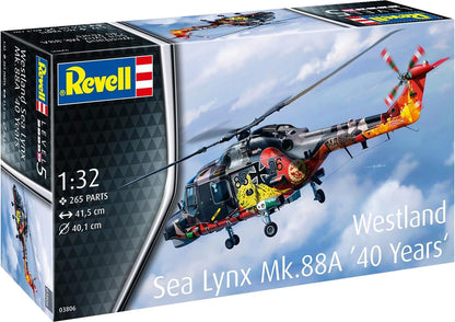 Revell 03806 Westland Sea Lynx MK.88 (40 Years Special Edition) 1:32 Scale Unbuilt/Unpainted Plastic Model Kit