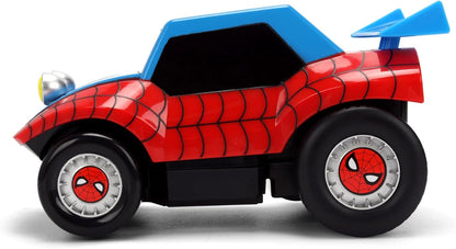 Jada Marvel Spider-Man Buggy, op afstand bestuurd, 14 cm, kinderauto, eenvoudig te bedienen, 2,4 GHz, 1 kanaal, speelgoed voor kinderen vanaf 2 jaar (9336980314R00