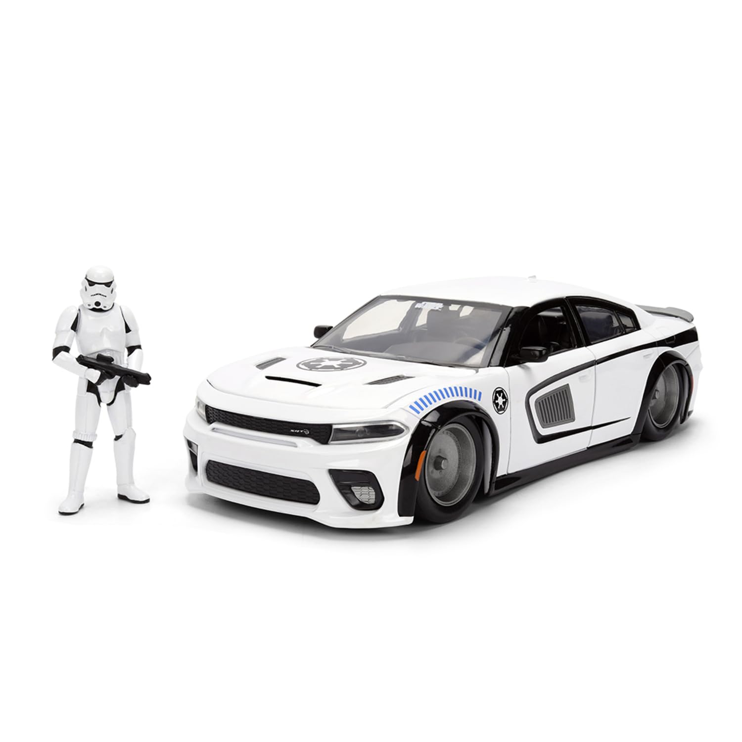 Jada Toys - Star Wars 2021 Dodge Charger SRT Hellcat 1:24 con Personaggio, modellino Auto Die-Cast, 9336478314R00, +3 Anni