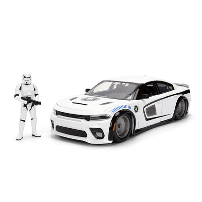 Jada Toys - Star Wars 2021 Dodge Charger SRT Hellcat 1:24 con Personaggio, modellino Auto Die-Cast, 9336478314R00, +3 Anni