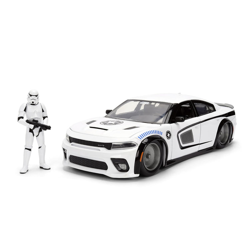 Jada Toys - Star Wars 2021 Dodge Charger SRT Hellcat 1:24 con Personaggio, modellino Auto Die-Cast, 9336478314R00, +3 Anni