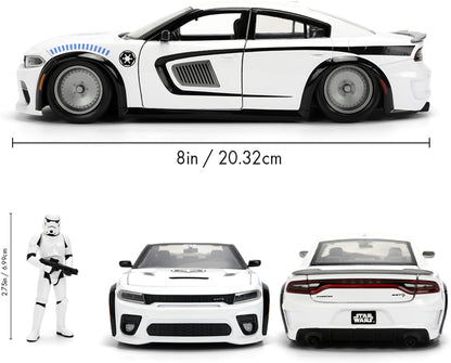 Jada Toys - Star Wars 2021 Dodge Charger SRT Hellcat 1:24 con Personaggio, modellino Auto Die-Cast, 9336478314R00, +3 Anni