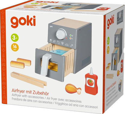 Goki Houten Speelgoed Airfryer Met Accessoires - 16Dlg.