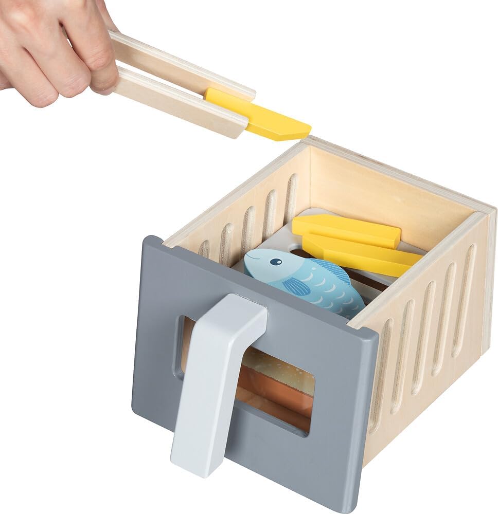 Goki Houten Speelgoed Airfryer Met Accessoires - 16Dlg.