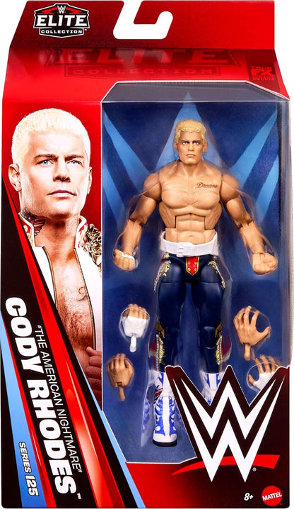 Mattel WWE Elite Action Figure & Accessories, Series #125 Set, 6-inch Collectible Cody Rhodes with 25 Articulation Points & Swappable Hands