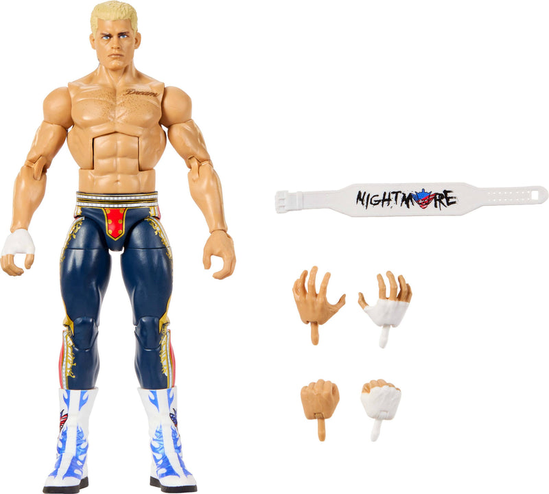 Mattel WWE Elite Action Figure & Accessories, Series #125 Set, 6-inch Collectible Cody Rhodes with 25 Articulation Points & Swappable Hands