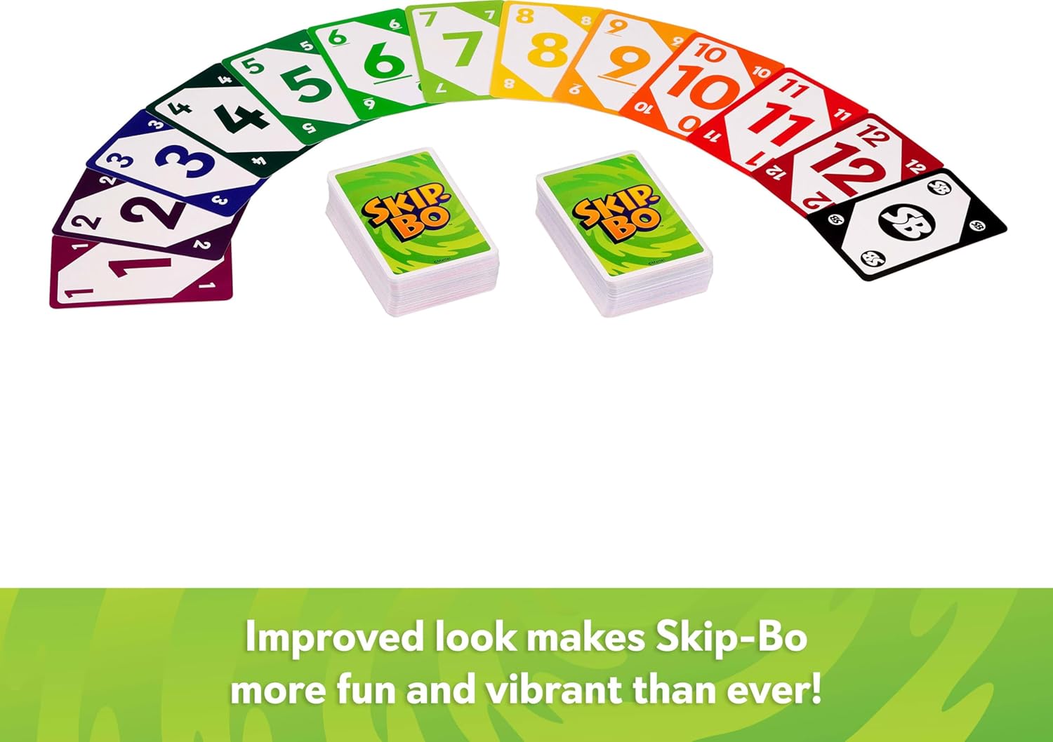 Mattel Games Skip-Bo Card Game – Easy Family Card Game for Kids & Adults, Colour Blind Accessible, UNO Alternative, Travel Game, 2–6 Players, Ages 7+, JMM20