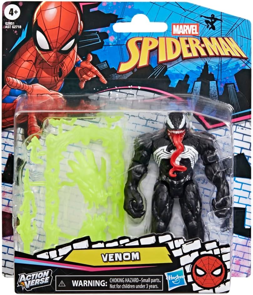 Marvel Spider-Man ActionVerse Venom Action Figure & Accessories, 11.4-cm (4.5 inch) Super Hero Toys & Figures for Children, Ages 4+