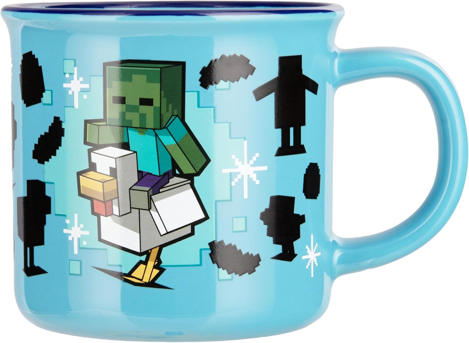 Paladone Minecraft Chicken Jockey Heat Change Mug, 350ml Ceramic, Heat‑Reactive Design Reveals Iconic Scene, Officially Licensed