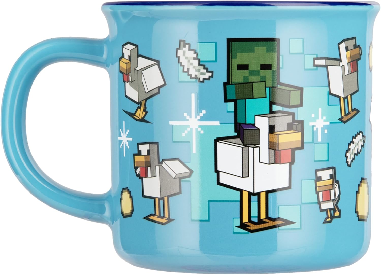Paladone Minecraft Chicken Jockey Heat Change Mug, 350ml Ceramic, Heat‑Reactive Design Reveals Iconic Scene, Officially Licensed