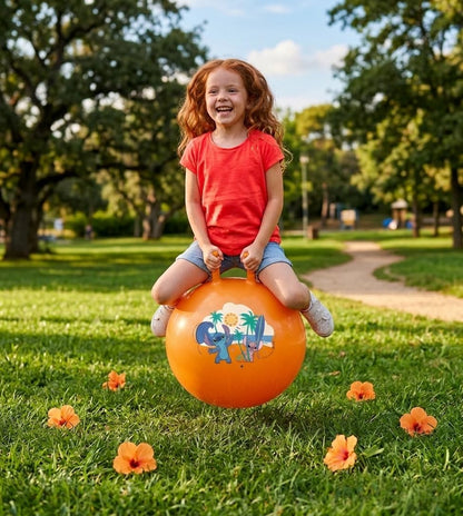 Mondo Toys Stitch Kangaroo Jumping Ball Orange – 50 cm Bouncing Hopper Ball for Kids – Durable Handle Hop Ball for Indoor & Outdoor Play, Age 3+