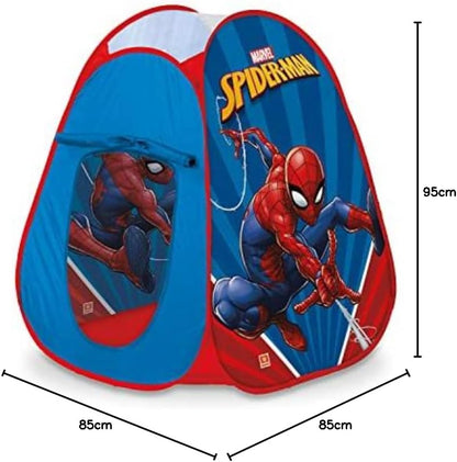 Mondo Toys Spiderman Pop‑Up Tent for Children – Easy‑Open Play Tent with Carry Bag – Indoor/Outdoor Fun Tent for Boys & Girls – Model 28427