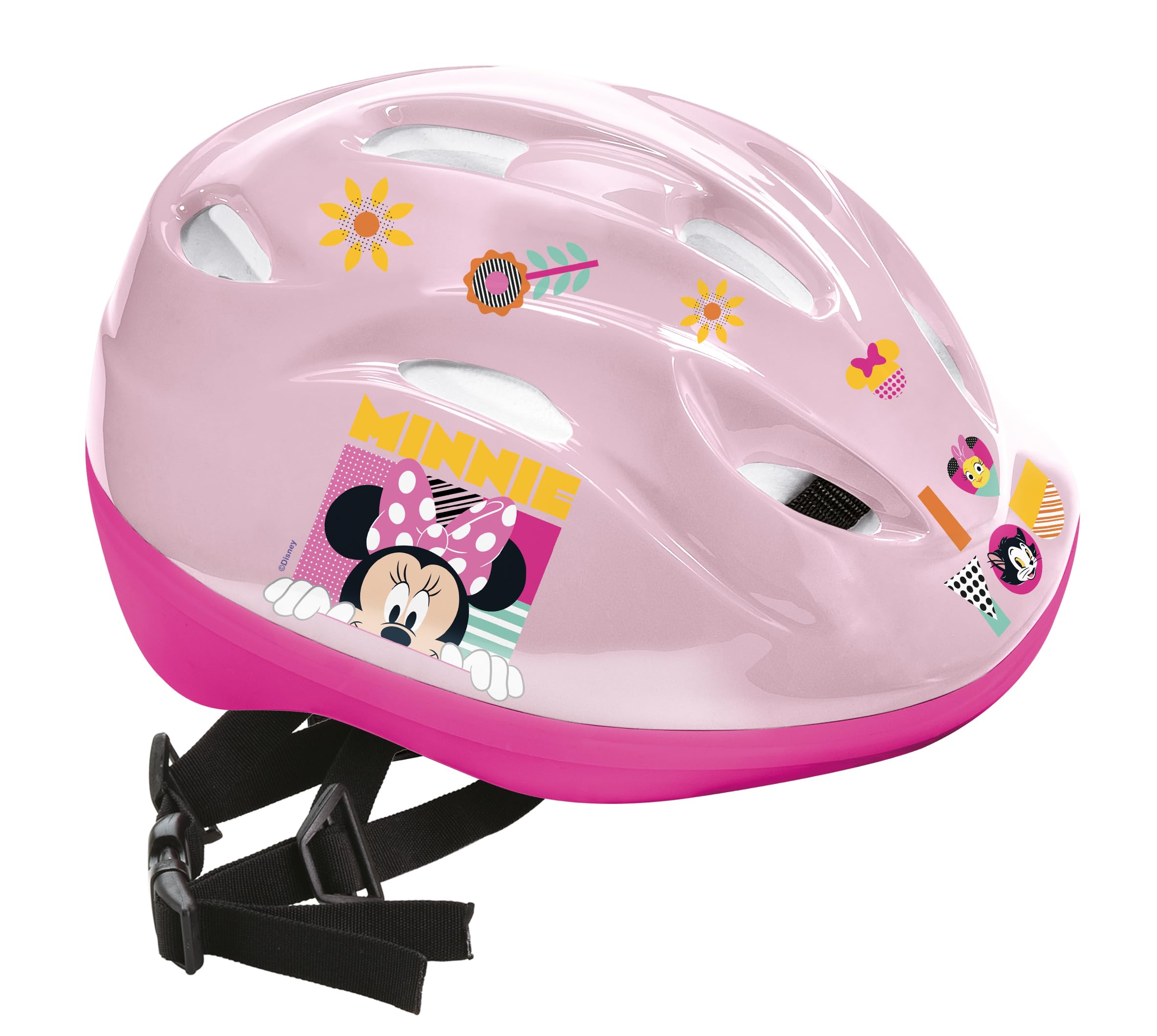 Mondo Toys Minnie Mouse Protective Helmet – Adjustable 52–56 cm Safety Helmet for Bicycles, Scooters & Skateboards – Disney Minnie Design for Girls (Model 28747, Multicoloured