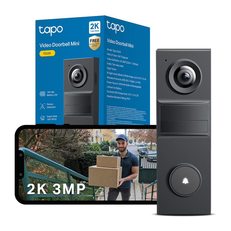 Tapo Td20 V1 - Smart Doorbell - With Camera - Wireless - 802.11A/B/G/N, 2.4 Ghz Rf Protocol