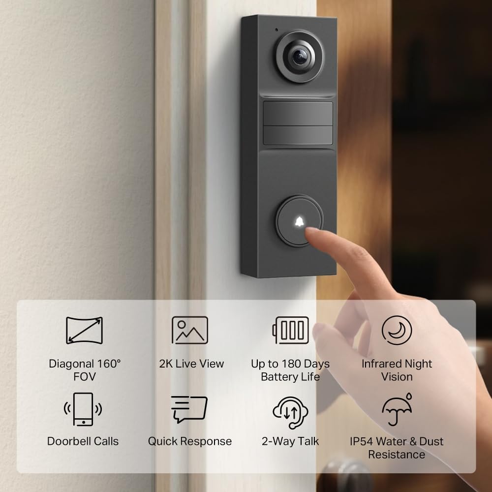 Tapo Td20 V1 - Smart Doorbell - With Camera - Wireless - 802.11A/B/G/N, 2.4 Ghz Rf Protocol
