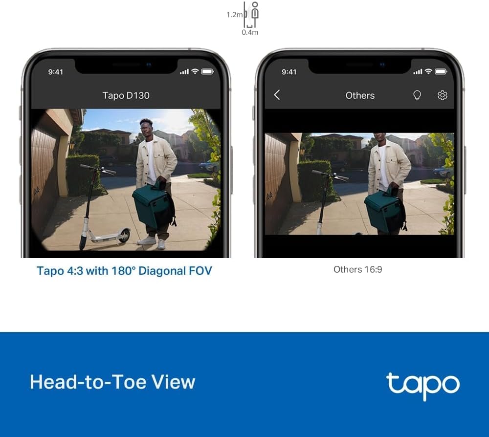 Tapo D130 V1 - Smart Doorbell - With Camera - Wired - Wireless - 802.11B, 802.11G, 802.11N - 2.4 Ghz
