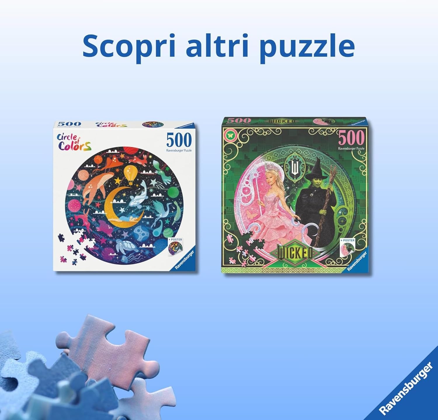 Ravensburger Puzzle 500 Pezzi KPop Demon Hunters – Puzzle Adulti +14 anni, 52 x 52 cm, Puzzle per Adulti Rotondo KPop, Poster Incluso, Idee Regalo