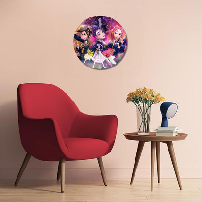 Ravensburger Puzzle 500 Pezzi KPop Demon Hunters – Puzzle Adulti +14 anni, 52 x 52 cm, Puzzle per Adulti Rotondo KPop, Poster Incluso, Idee Regalo