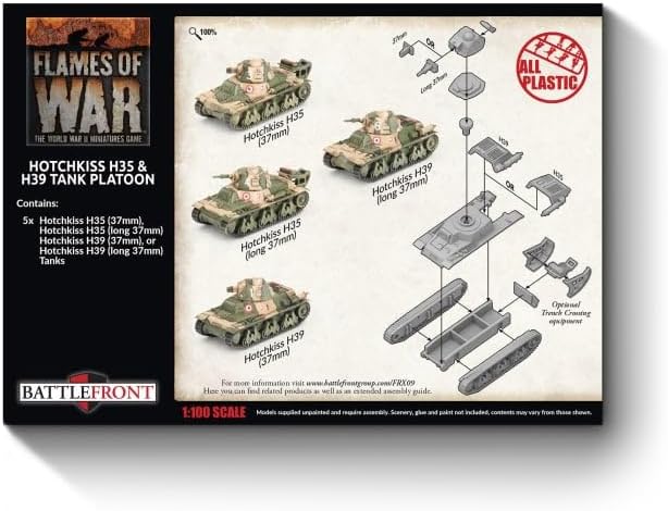 Flames of War: FRX09 H35 / H39 Hotchkiss Tank Platoon (x5 Plastic