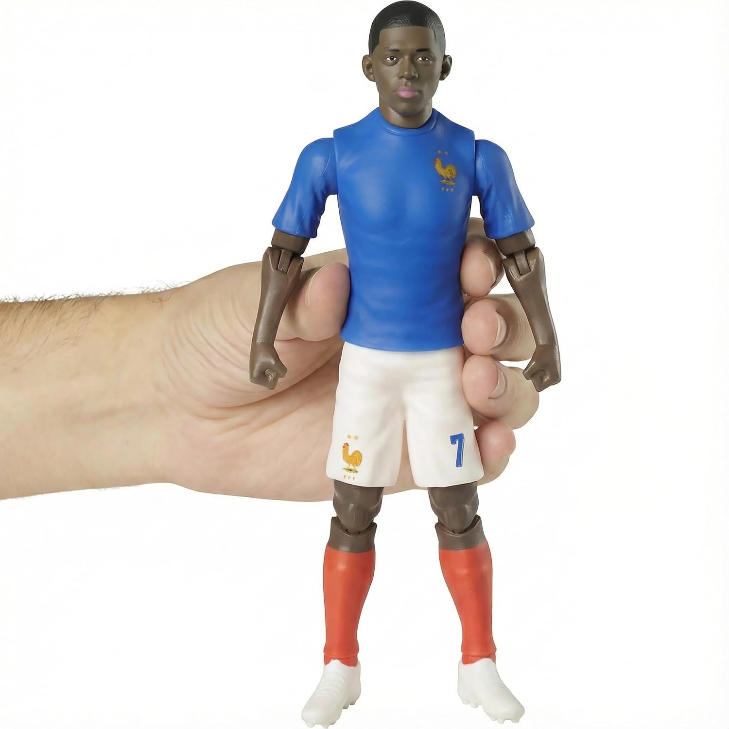 Megableu - FFF Demblé No. 7-20 cm - Large Realistic & Articulated Football Figure with 10 Points - Officially Licensed Product of the French Team - Football Toy with Ball