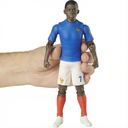 Megableu - FFF Demblé No. 7-20 cm - Large Realistic & Articulated Football Figure with 10 Points - Officially Licensed Product of the French Team - Football Toy with Ball